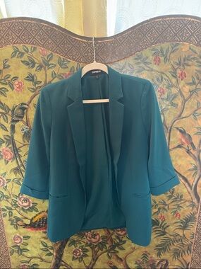 Express Teal Open-Front Blazer